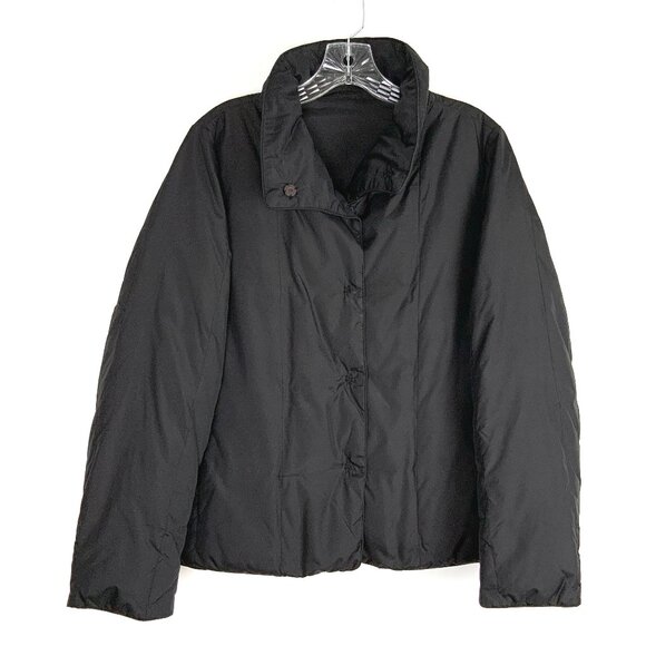 Eileen Fisher Black Riversable Down Filled Short Jacket PM - Picture 9 of 16